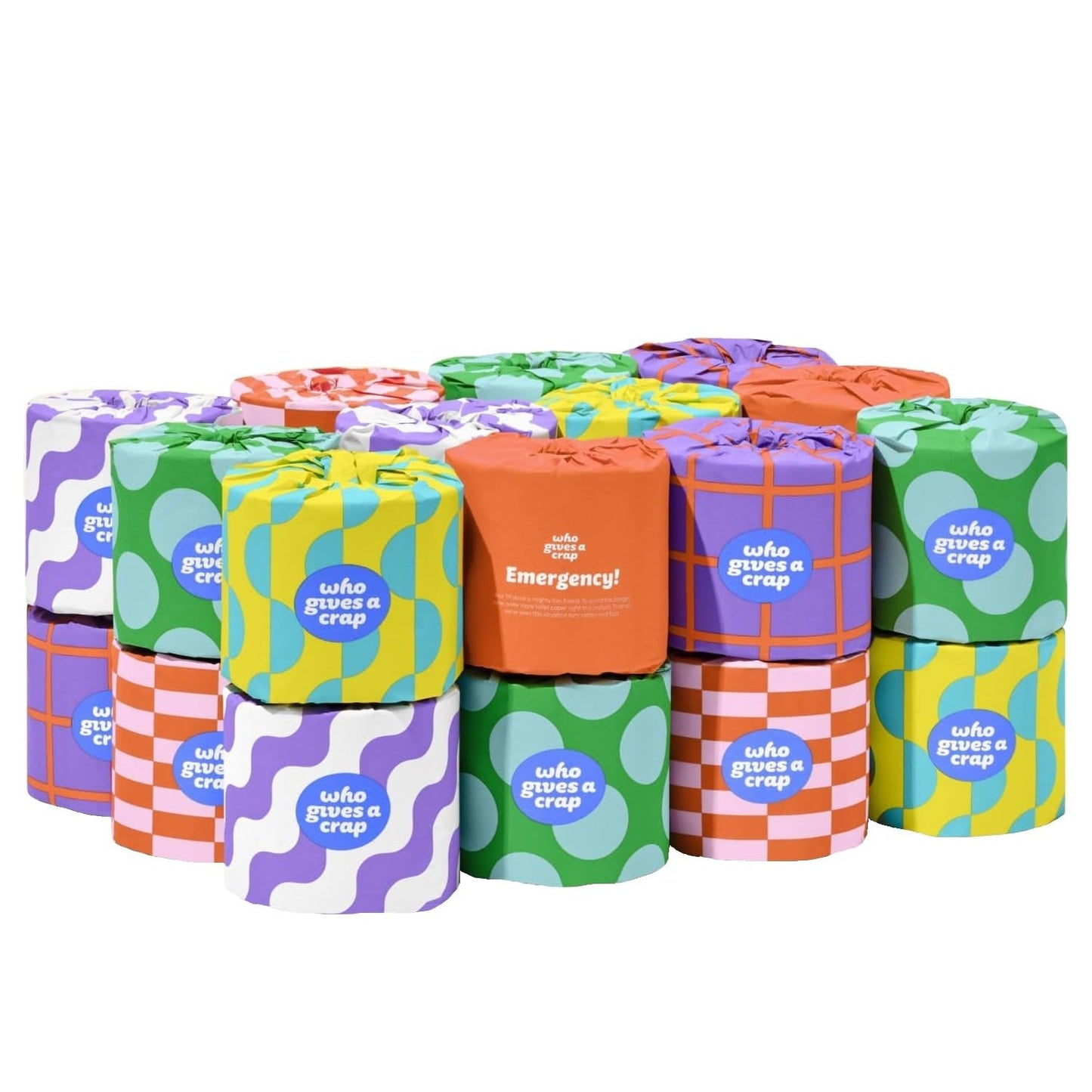 Who Gives A Crap 100% Bamboo Toilet Paper, 24 Rolls, 3 Ply, 330 Sheets, Long, Strong & Soft Toilet Tissue, Sustainable, Biodegradable, Renewable, Tree Free Bathroom Tissue Made with Bamboo Fibers