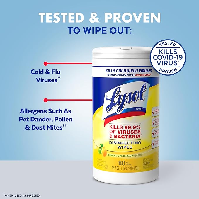 Lysol Disinfecting Wipes (Pack of 4) Lemon & Lime Blossom.
