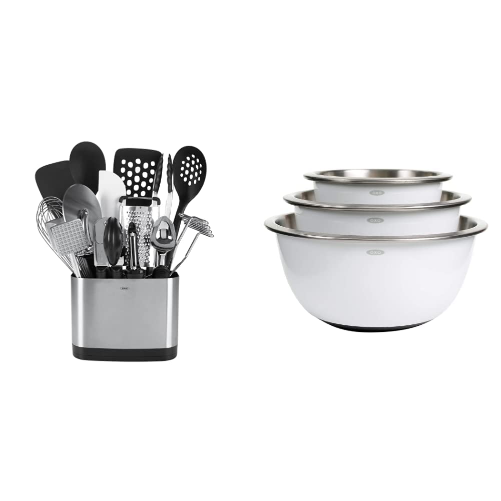 OXO Good Grips 15-Piece Everyday Kitchen Utensil Set, Silver