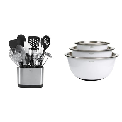 OXO Good Grips 15-Piece Everyday Kitchen Utensil Set, Silver