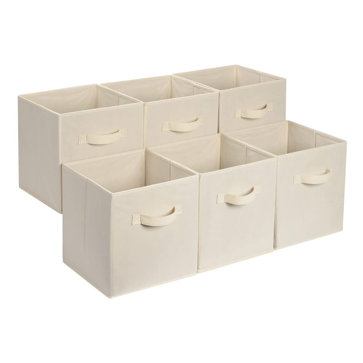 Amazon Basics Cube Organizer Storage Bins Handles, Collapsible Fabric, Pack of 6, 13"x13"x13", Gray