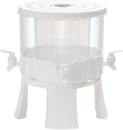 4 Grids Beverage Dispenser with Stand, 360° Rotatable Drink Dispenser for Parties, 1.5 Gallon Juice Container with Lid for Fridge, P-lastic Water Dispenser with Spigot for Juice, Lemonade, Iced Tea