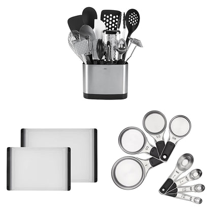 OXO Good Grips 15-Piece Everyday Kitchen Utensil Set, Silver