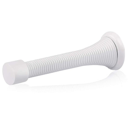 HOMOTEK 12 Pack Black Spring Door Stops,3-1/8" Heavy Duty - Flexible Door Stopper with Low Mounted Black Rubber Bumper Tips