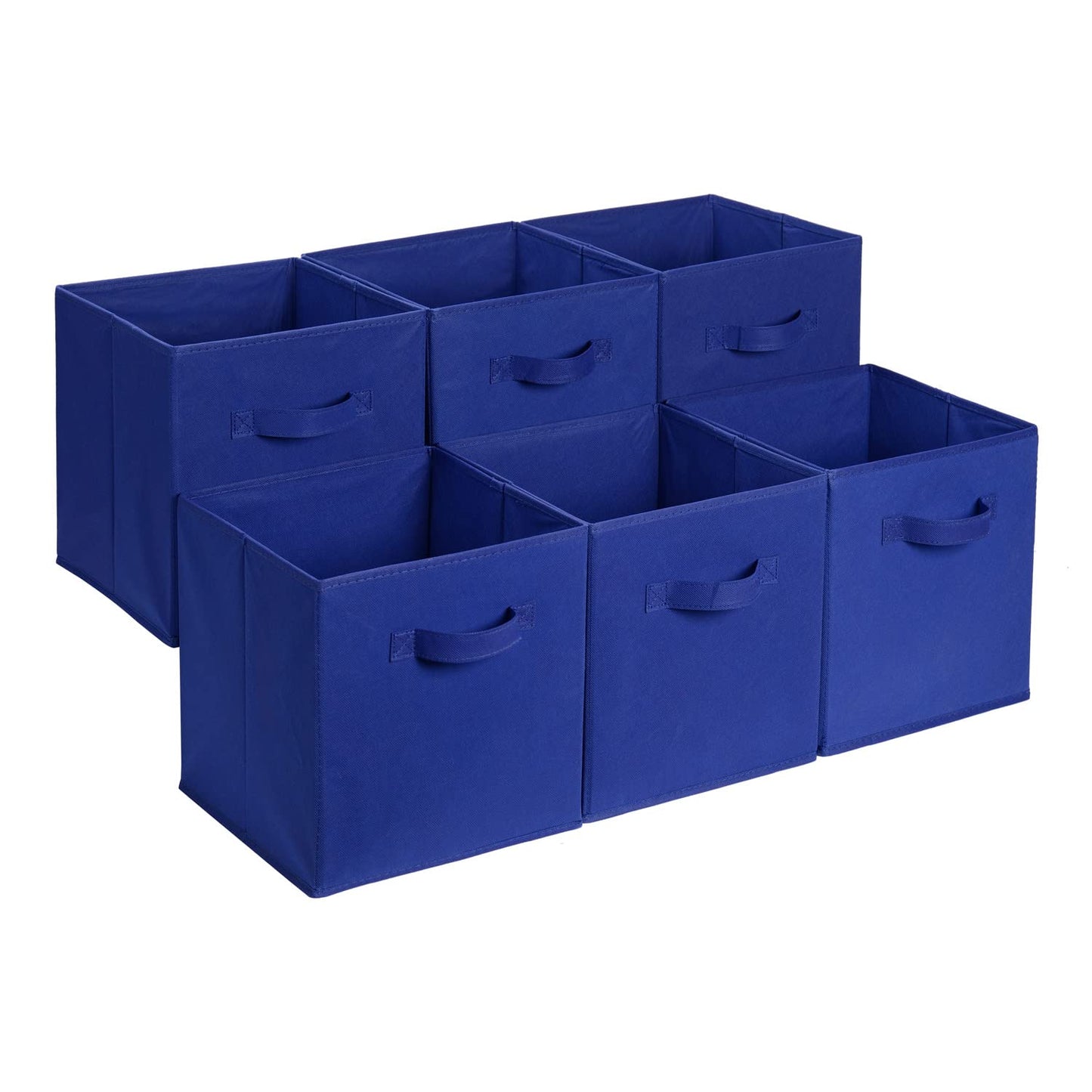Amazon Basics Cube Organizer Storage Bins Handles, Collapsible Fabric, Pack of 6, 13"x13"x13", Gray
