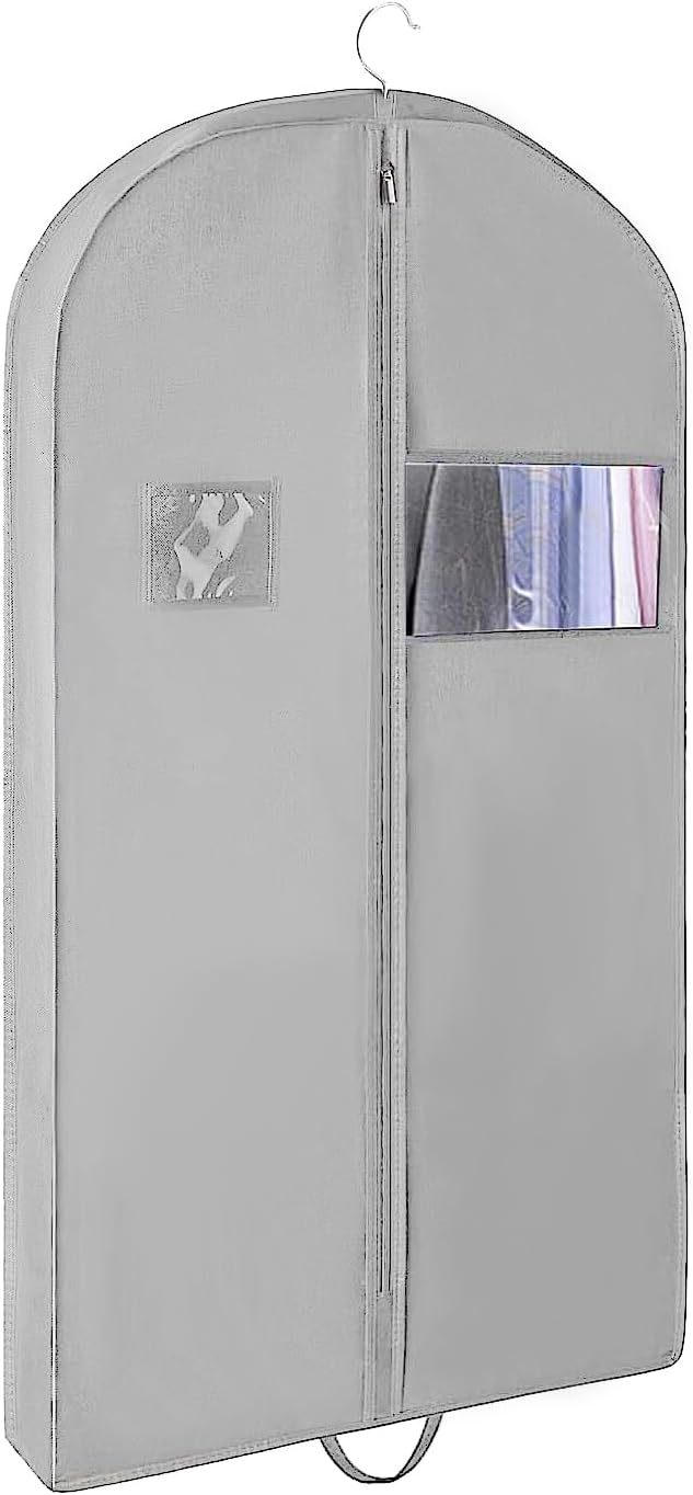 3 PCS 43"Garment Bags For Travel,Heavy Duty Garment Bag For Clothes Closet Storage,Gusseted Suit Bags For Men Travel,Hanging Travel Garment Bags For Clothes,Dress,Coats,Jackets,Shirts.Black Travel Bag