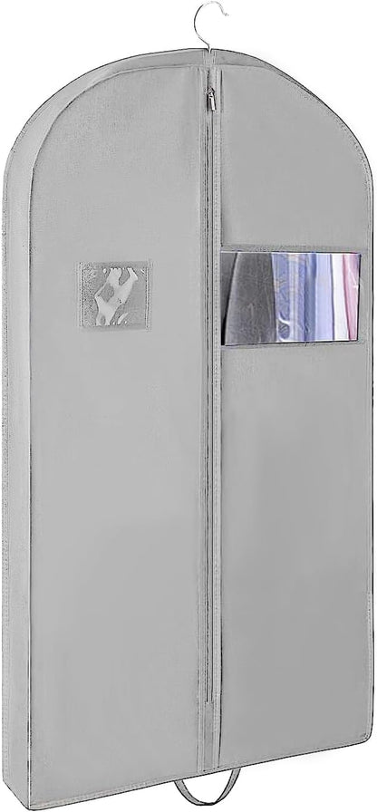 3 PCS 43"Garment Bags For Travel,Heavy Duty Garment Bag For Clothes Closet Storage,Gusseted Suit Bags For Men Travel,Hanging Travel Garment Bags For Clothes,Dress,Coats,Jackets,Shirts.Black Travel Bag