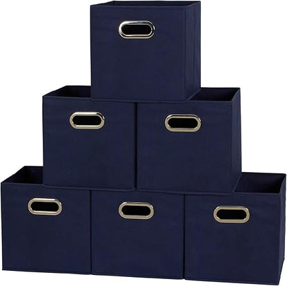 Household Essentials 81-1 Foldable Fabric Storage Bins | Set of 6 Cubby Cubes with Handles