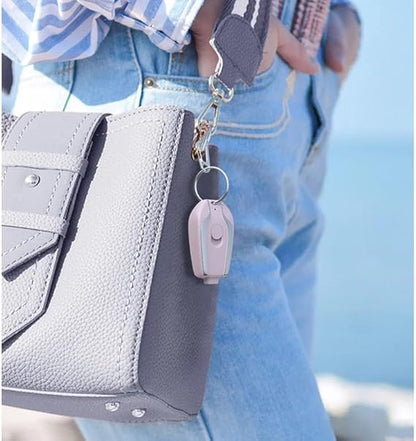 Emergency Keychain Charger, Portable Power Bank for iPhone, iOS Lightning Connection, Black and Pink (Black)