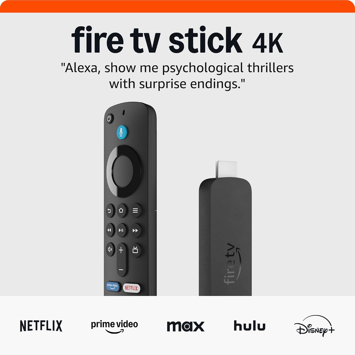 Amazon Fire TV Stick 4K (newest model) with AI-powered Fire TV Search, Wi-Fi 6, stream over 1.8 million movies and shows, free & live TV
