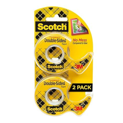 Scotch Double-Sided Tape, 2 Dispensers/Pack(137DM-2)