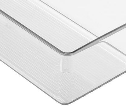 iDesign Linus Plastic Dresser and Vanity Organizer, Storage Bin for Bathroom, Bedroom, Office, Craft Room, Fridge, Freezer, Pantry, 12" x 5" x 3", Clear