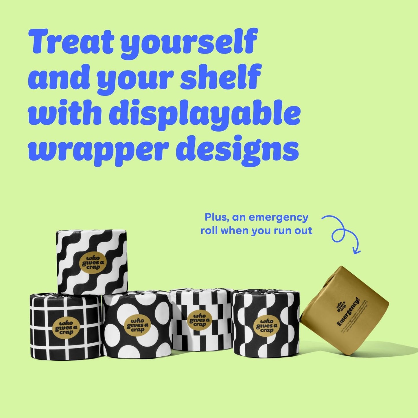 Who Gives A Crap 100% Bamboo Toilet Paper, 24 Rolls, 3 Ply, 330 Sheets, Long, Strong & Soft Toilet Tissue, Sustainable, Biodegradable, Renewable, Tree Free Bathroom Tissue Made with Bamboo Fibers