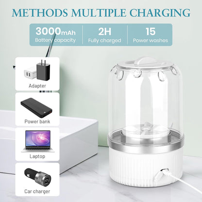 Underwear Washing Machine | Mini Portable Washing Machine with Rechargeable 3000mAh | Compact Deep Cleans Underwear, Baby Clothes | Ultra-Lightweight for Apartment, Dorm, RV, Travel & Hotel Use