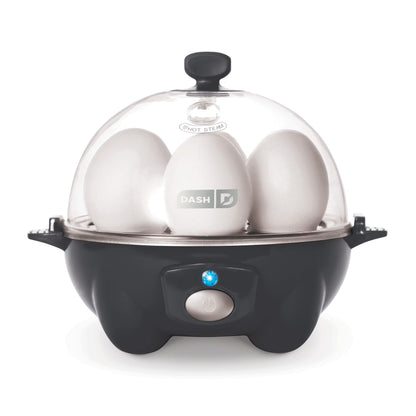 DASH Rapid Egg Cooker: 6 Egg Capacity Electric Egg Cooker for Hard Boiled Eggs, Poached Eggs, Scrambled Eggs, or Omelets with Auto Shut Off Feature - Black