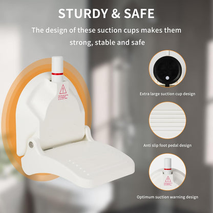 Shower Foot Rest for Shaving Legs,Shower Shaving Foot Rest,Foot Rest for Shower with Powerful Suction Cup,Foldable Shower Shaver Foot Rest Suitable for RV Bathroom,Easy to Carry While Traveling