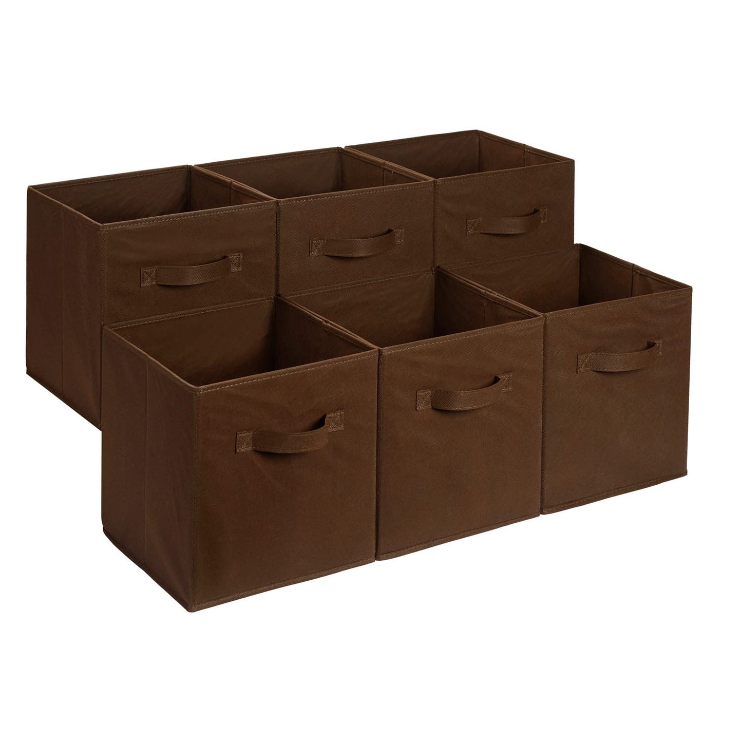 Amazon Basics Cube Organizer Storage Bins Handles, Collapsible Fabric, Pack of 6, 13"x13"x13", Gray
