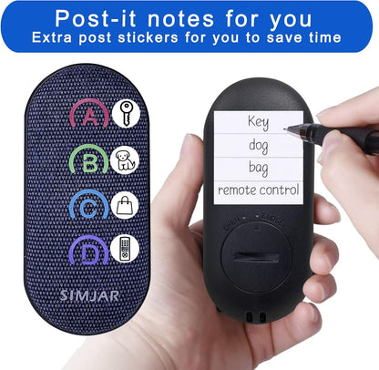 Key Finder with Thinner Receivers & Advanced Fabric Remote, SIMJAR 80dB+ RF Item Locator with 131ft Working Range, 1 RF Transmitter & 4 Receivers