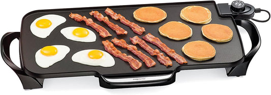 Presto 07061 22-inch Electric Griddle With Removable Handles, Black, 22-inch