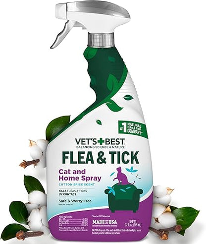 Vet’s Best Flea & Tick Home Spray for Cats – 32 oz