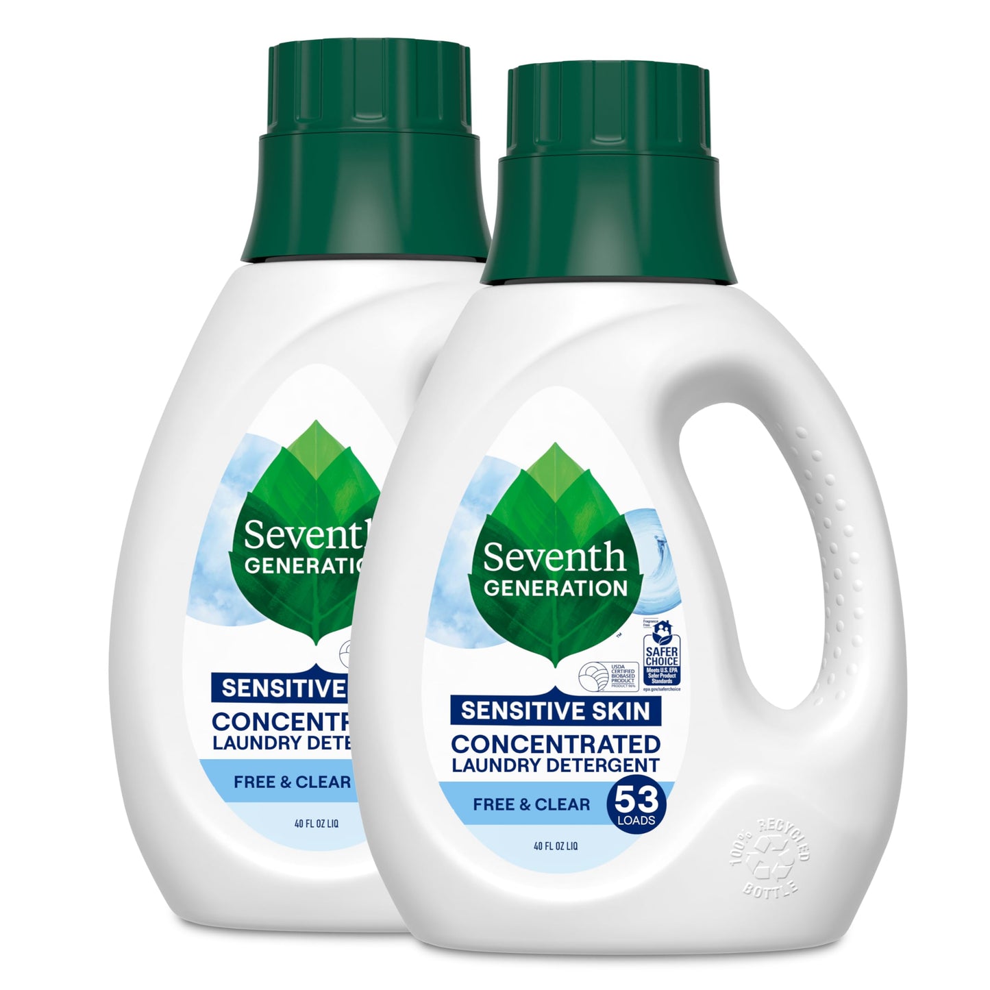 Seventh Generation Concentrated Laundry Detergent Liquid Free & Clear Fragrance Free 40 oz