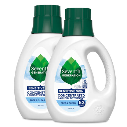 Seventh Generation Concentrated Laundry Detergent Liquid Free & Clear Fragrance Free 40 oz
