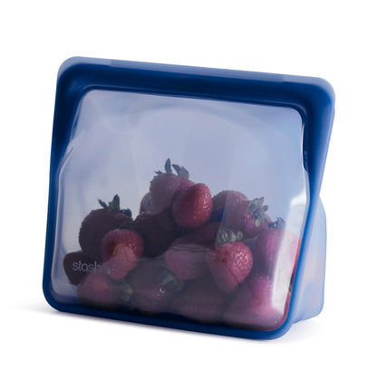 Stasher Premium Silicone Reusable Food Storage Stand-Up Mini Bag, Aqua, Microwave, Sous Vide, Dishwasher, Oven and Freezer Safe, BPA Free, Leak-free, Eco-friendly, 28 Oz