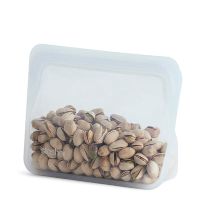 Stasher Premium Silicone Reusable Food Storage Stand-Up Mini Bag, Aqua, Microwave, Sous Vide, Dishwasher, Oven and Freezer Safe, BPA Free, Leak-free, Eco-friendly, 28 Oz