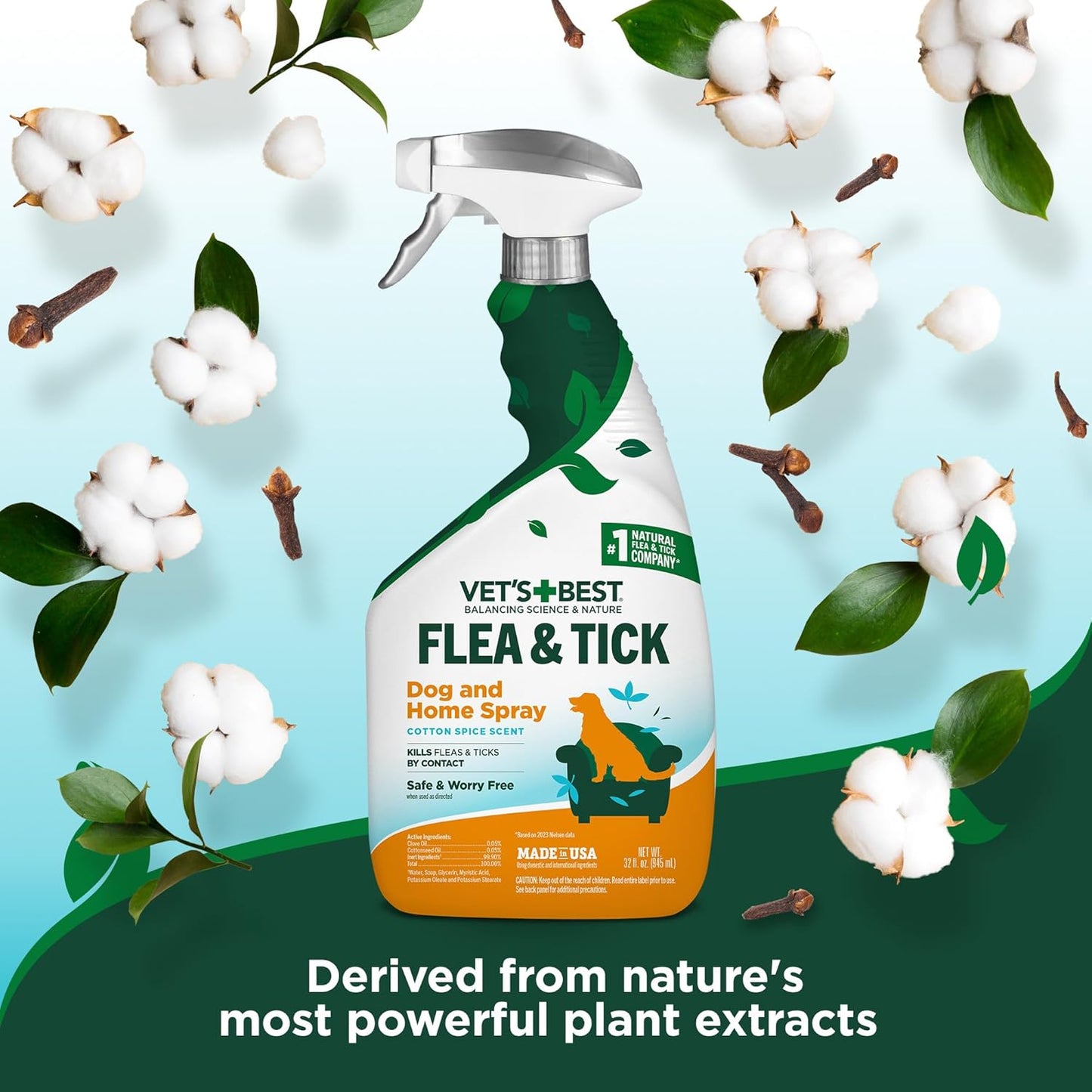 Vet’s Best Flea and Tick Home Spray for Dogs, 32OZ