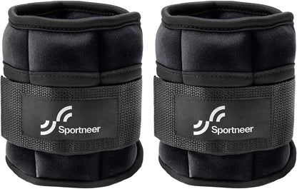 Sportneer Adjustable Ankle Weights 1 Pair 2 4 6 8 10 Lbs Leg Weight Straps for Women Men, Weighted Ankle Weights Set for Gym,Fitness, Workout,Walking, Jogging,1-5 lbs Each Ankle, 1 Pair 2-10 lbs
