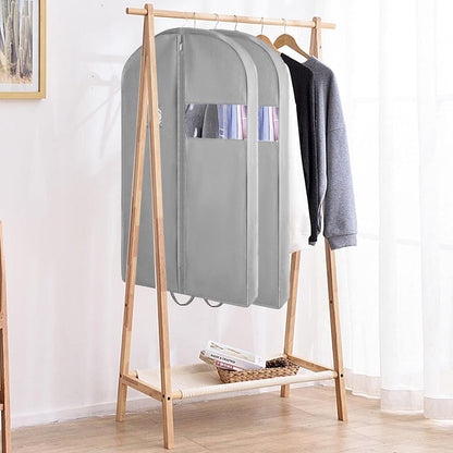 3 PCS 43"Garment Bags For Travel,Heavy Duty Garment Bag For Clothes Closet Storage,Gusseted Suit Bags For Men Travel,Hanging Travel Garment Bags For Clothes,Dress,Coats,Jackets,Shirts.Black Travel Bag