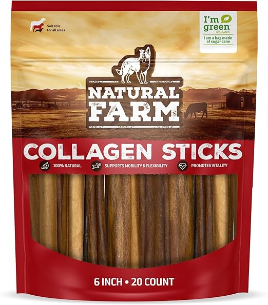 ChewStrong Natural Collagen Sticks – 6” (20 Pack)