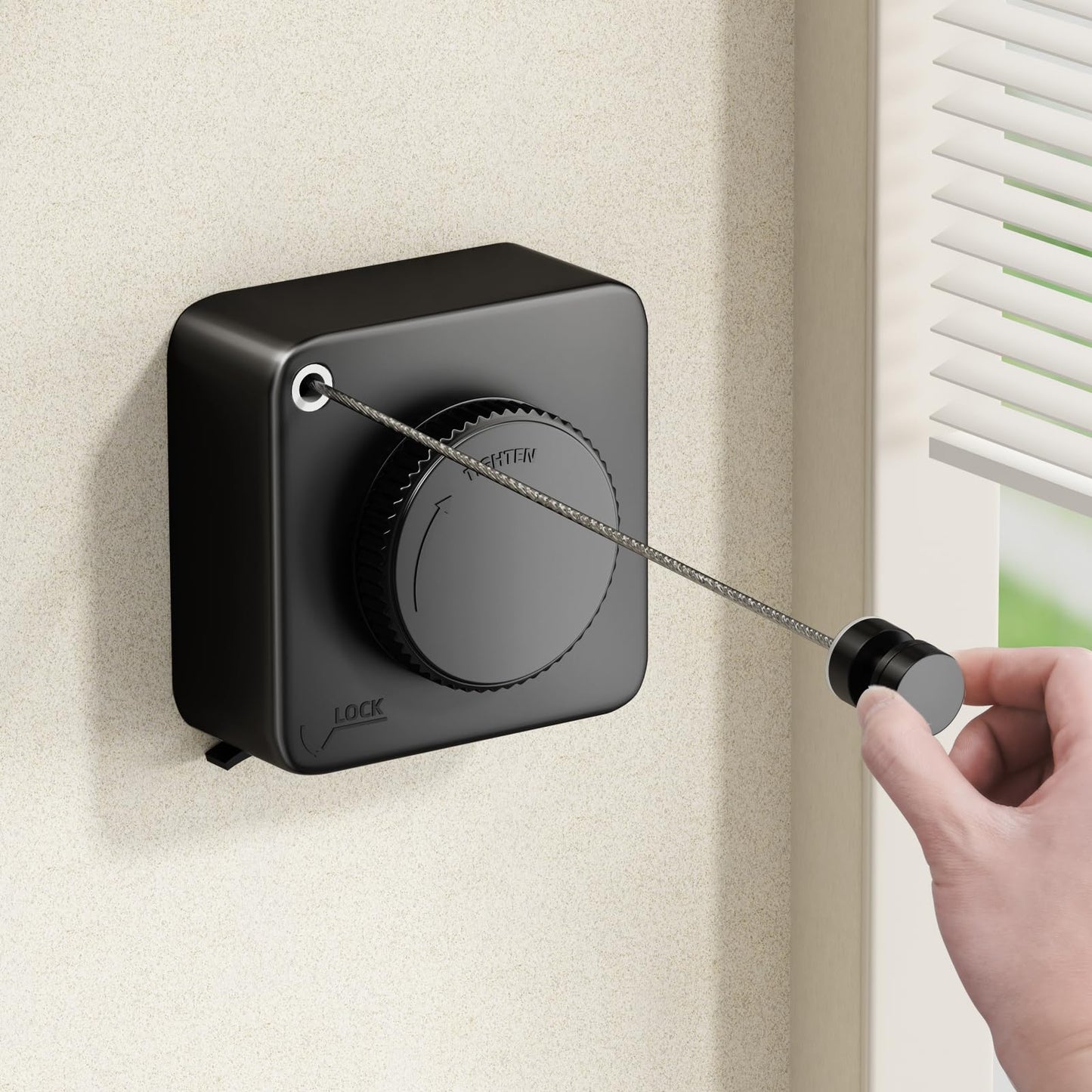 Retractable Clothesline Indoor, Non-Sagging Outdoor Clothes Line Retracting Heavy Duty Clothes Drying Laundry Line Wall Mounted Stainless Steel Line-15.1 Feets(Square-Gray)