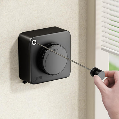 Retractable Clothesline Indoor, Non-Sagging Outdoor Clothes Line Retracting Heavy Duty Clothes Drying Laundry Line Wall Mounted Stainless Steel Line-15.1 Feets(Square-Gray)