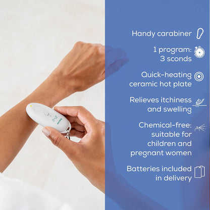 Beurer BR10 Insect Bite Healer with Clip, Portable Itch and Swelling Relief for Non-Toxic Treatment of Mosquito Bites and Other Common Insect Bites, Outdoors Essential