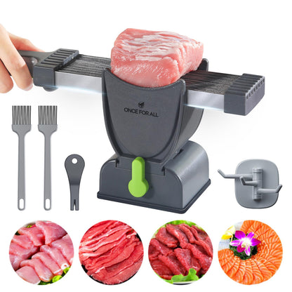 ONCE FOR ALL Fresh Meat Slicer with Handle Kitchen Knife Set For Meat Slicing Shredding, Manual Jerky Cutter Food Slicer For Beef Pork Mutton For Home Cooking BBQ Hot Pot