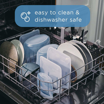 Stasher Premium Silicone Reusable Food Storage Stand-Up Mini Bag, Aqua, Microwave, Sous Vide, Dishwasher, Oven and Freezer Safe, BPA Free, Leak-free, Eco-friendly, 28 Oz