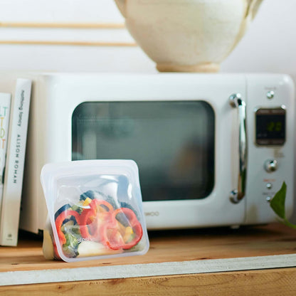 Stasher Premium Silicone Reusable Food Storage Stand-Up Mini Bag, Aqua, Microwave, Sous Vide, Dishwasher, Oven and Freezer Safe, BPA Free, Leak-free, Eco-friendly, 28 Oz