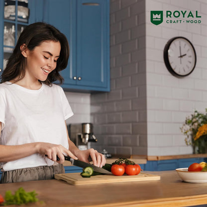 ROYAL CRAFT WOOD Bamboo Cutting Board Set With Juice Grooves