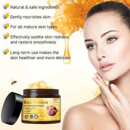 Bee Venom Skin Restoration Cream, Professional Bee Venom Skin Cream,Deeply Cleanses And Moisturizes, Effectively Reducing Blemishes(2PCS)