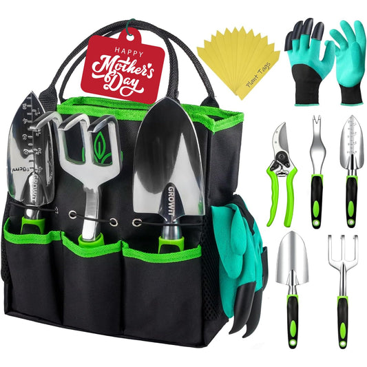 Heavy Duty Garden Tools 22 Pieces Floral Set - Rust Proof, Non-Slip, Durable Gardening Supplies - Ergonomic Hand Tools - Ideal Gardening Gifts for Women