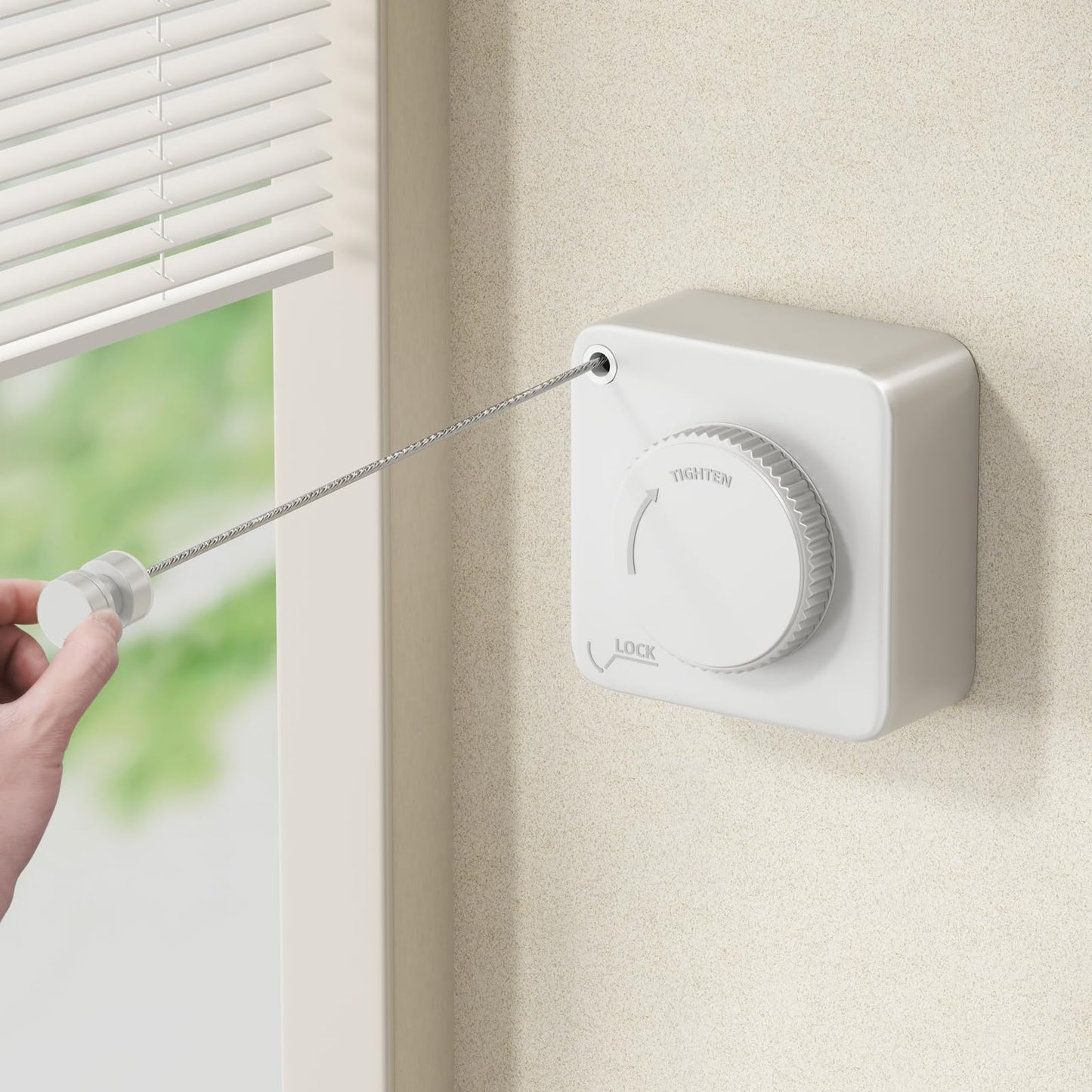 Retractable Clothesline Indoor, Non-Sagging Outdoor Clothes Line Retracting Heavy Duty Clothes Drying Laundry Line Wall Mounted Stainless Steel Line-15.1 Feets(Square-Gray)