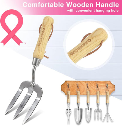 WORKPRO 8-Piece Pink Garden Tool Set – Stylish Strength for Every Gardener