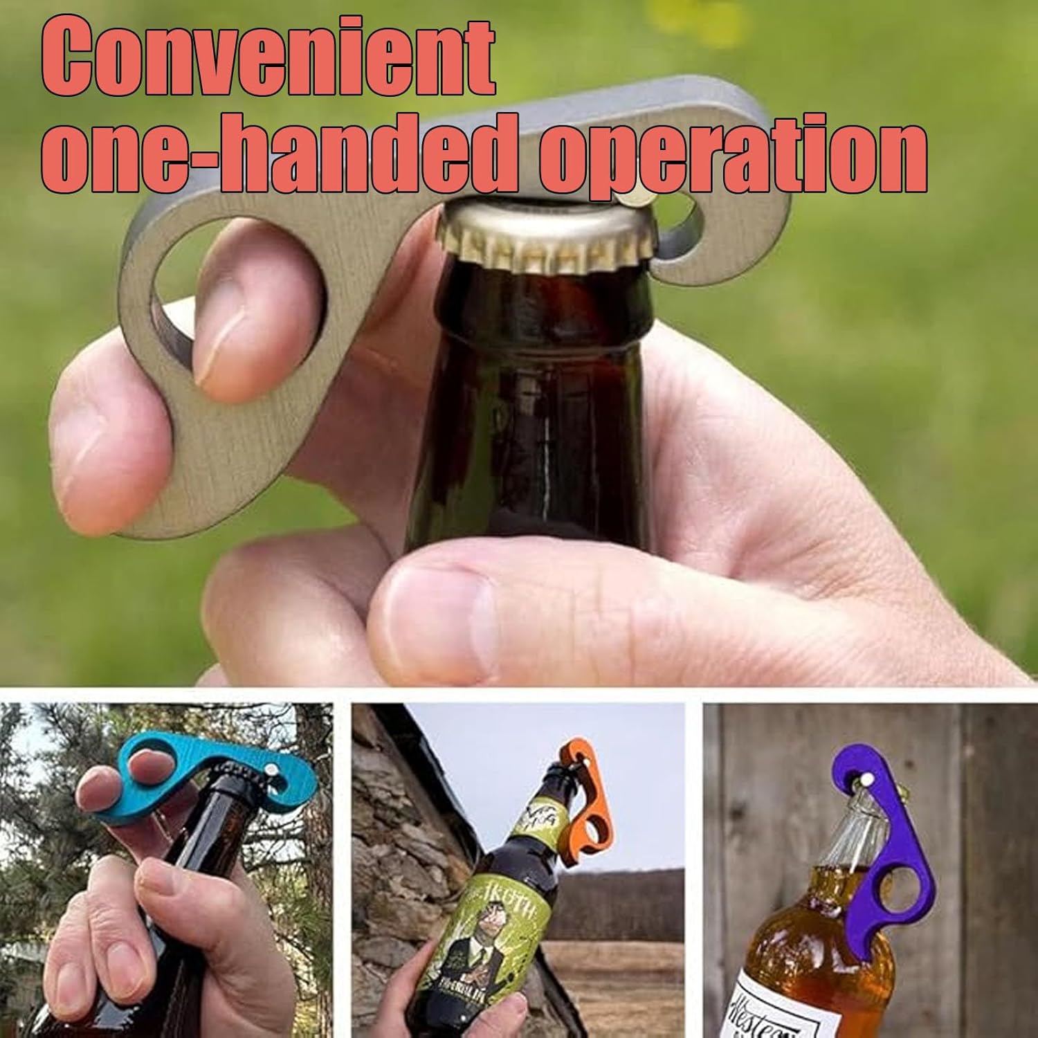 One-handed Bottle Opener, Compact Beverage Aluminum Jar Opener for Weak Hands, Seniors with Arthritis