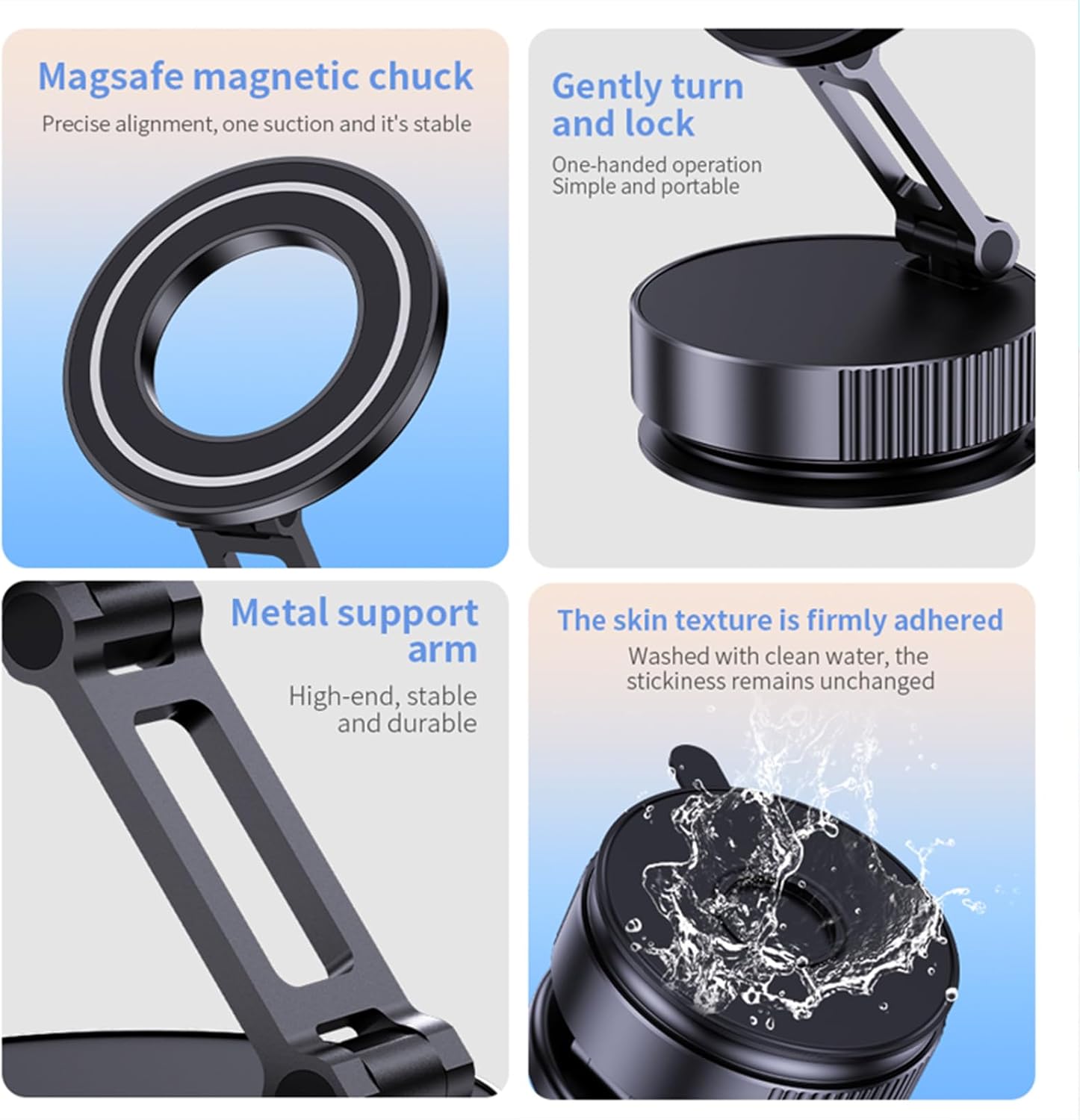 360°Adjustable Vacuum Magnetic Phone Holder for Your Car [96+LBS Suction & 2800gf Magnetic & Hands-Free Suction Cup] Car Mount for Car/Gym/Shower.Car Phone Holder for Magsafe iPhone16 ProMax 15 14 13