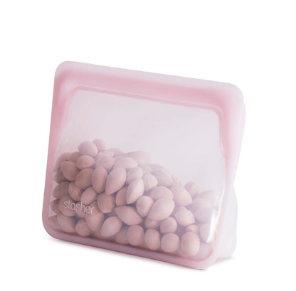 Stasher Premium Silicone Reusable Food Storage Stand-Up Mini Bag, Aqua, Microwave, Sous Vide, Dishwasher, Oven and Freezer Safe, BPA Free, Leak-free, Eco-friendly, 28 Oz