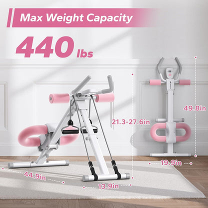 MERACH Ab Machine, Ab Workout Equipment, Adjustable Ab Trainer Machine for Abs Workout at Home Gym, Foldable, Knee Protection, Abdominal Trainer for Stomach Workout