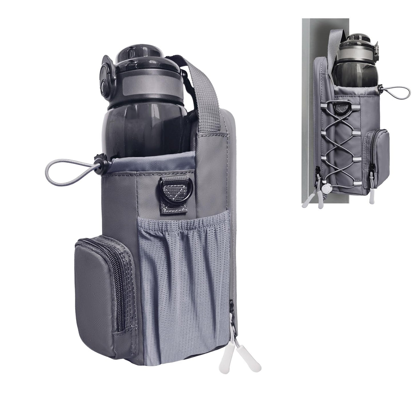 Magnetic Gym Bag for Men and Women, Magnetic Water Bottle Holder for Gym, Small Gym Bag, Gym Gifts for Women and Men (Gray)