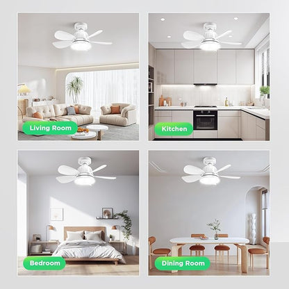 BreezeGlow 2000L Socket Fan Light with Remote – Dimmable LED Bulb, 3 Color Temperatures (3000K-6500K), E26 Base, Easy Installation for Bedroom, Kitchen, Garage