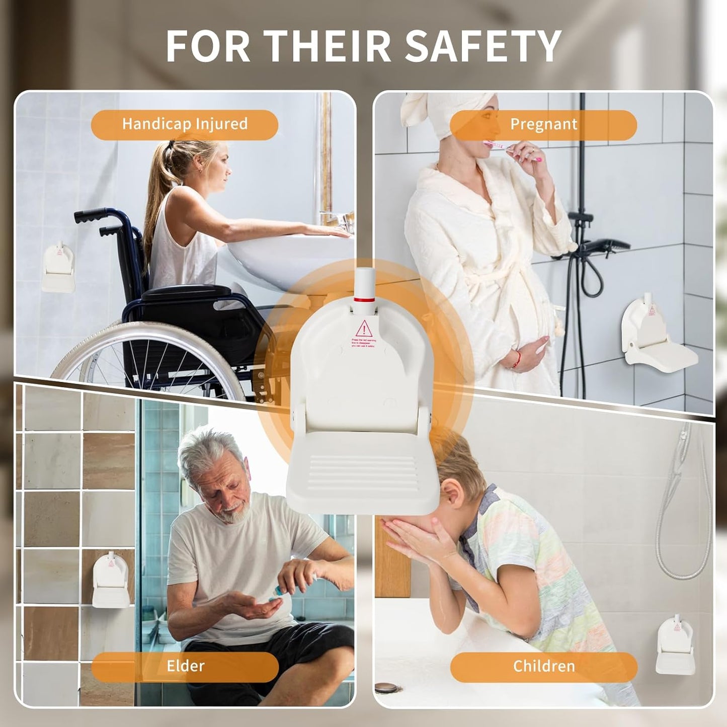 Shower Foot Rest for Shaving Legs,Shower Shaving Foot Rest,Foot Rest for Shower with Powerful Suction Cup,Foldable Shower Shaver Foot Rest Suitable for RV Bathroom,Easy to Carry While Traveling